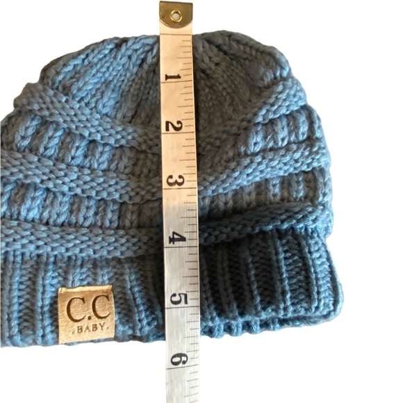 CC Boutique Toddler Blue Knit Beanie - Picture 4 of 5